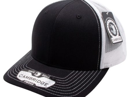 PB222-BLACK-WHITE CAMBRIDGE TRUCKER HAT Online now