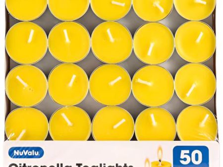 WHOLESALE NUVALU TEALIGHT CITRONELLA CANDLE 50CT SOLD BY CASE Fashion