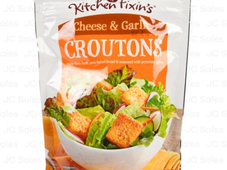 WHOLESALE KITCHEN FIXINS CROUTONS 5 OZ CHEESE & GARLIC SOLD BY CASE Online Hot Sale