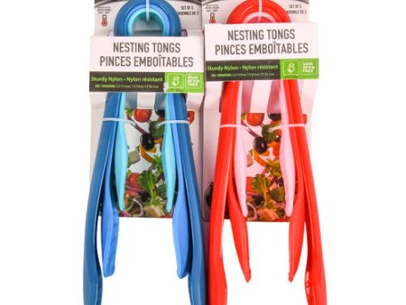 WHOLESALE KITCHEN 3PCS NESTING TONGS #38133 SOLD BY CASE Hot on Sale