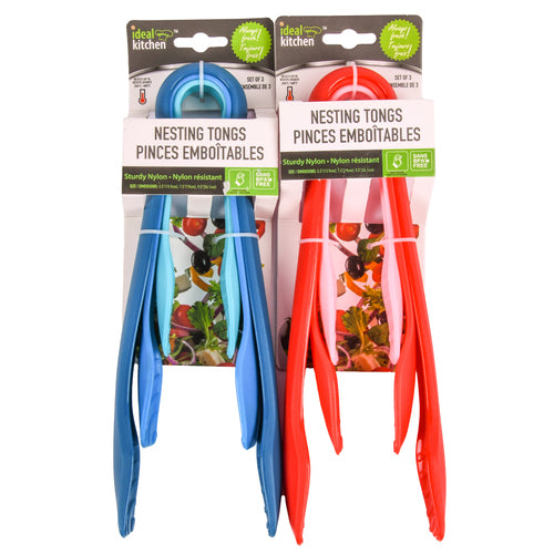 WHOLESALE KITCHEN 3PCS NESTING TONGS #38133 SOLD BY CASE Hot on Sale