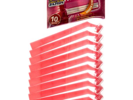 WHOLESALE RAZOR 10PC WITHOUT LUBRICATING STRIP PINK SOLD BY CASE Fashion