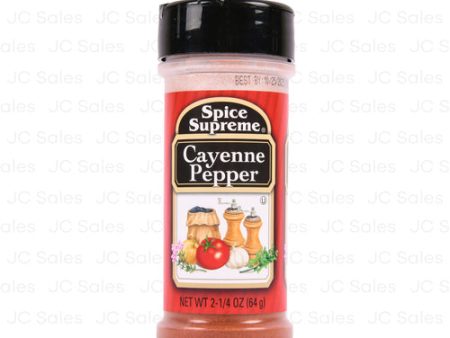 WHOLESALE SPICE SUPREME CAYENNE PEPPER 12   2.5 OZ SOLD BY CASE Discount