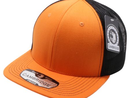 PB222-ORANGE-BLACK CAMBRIDGE TRUCKER HAT Supply