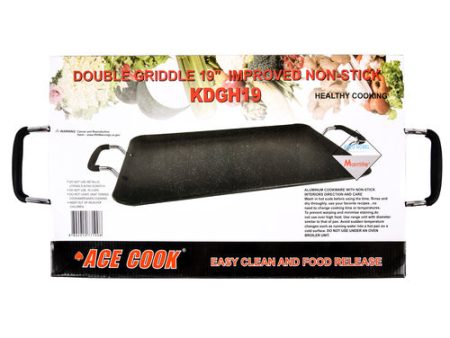 WHOLESALE DOUBLE GRIDDLE NON-STICK ACE COOK 19 SOLD BY CASE Cheap