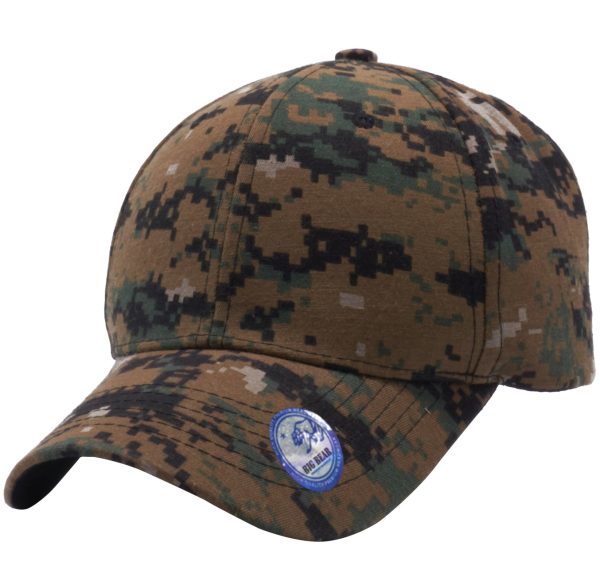 PB128 [MARINE D. CAMO] HOOK AND LOOP BACKSTRAP WITH ACRYLIC CURVED CAPS For Sale