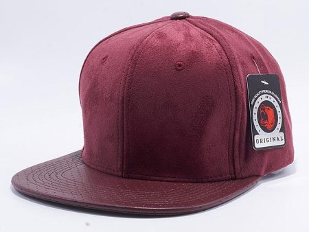 PB150 [BURGUNDY] SUEDE PERFORATED LEATHER SNAPBACK HATS Fashion