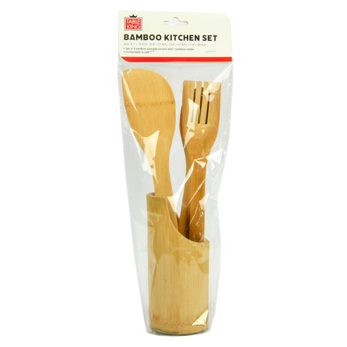 WHOLESALE TABLE KING UTENSIL SET 4PC 12 BAMBOO SOLD BY CASE For Discount