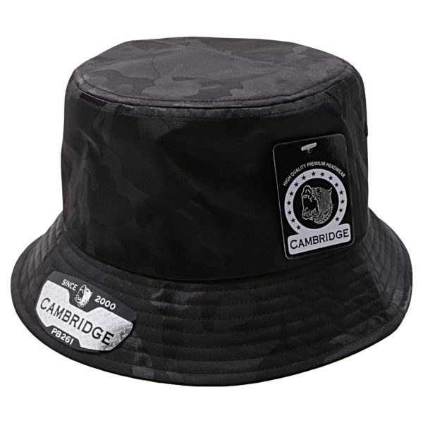 PB261 [BLACK] SHINY CAMO BUCKET HATS Cheap