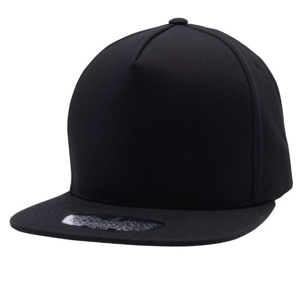 PB106 [BLACK] 5 PANEL COTTON SNAPBACK HATS Online Hot Sale