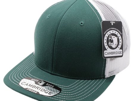 PB222-D.GREEN-WHITE CAMBRIDGE TRUCKER HAT Online Sale