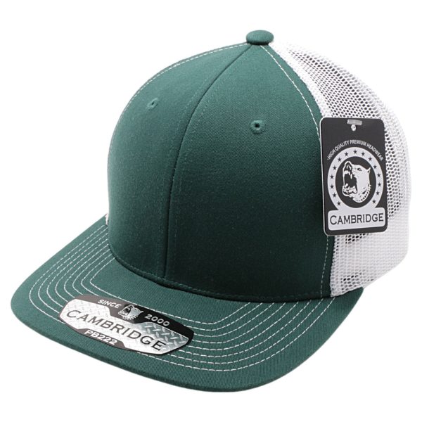 PB222-D.GREEN-WHITE CAMBRIDGE TRUCKER HAT Online Sale