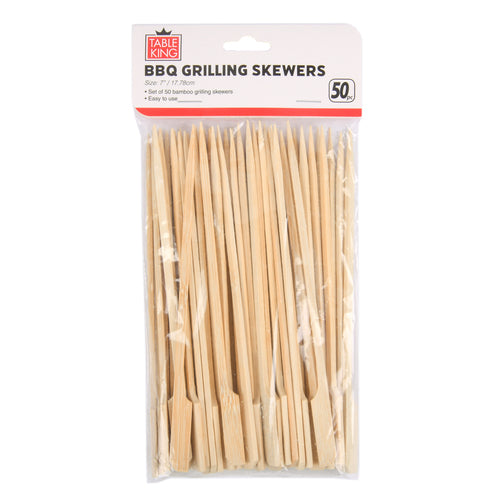 WHOLESALE TABLE KING BBQ SKEWER BAMBOO 50PCS 7 W GRIP SOLD BY CASE For Cheap