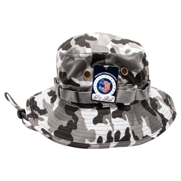 PB169 [CITY CAMO] PLAIN WASHED BOONIES WITH STRAPPED BUCKET HATS Hot on Sale