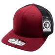 PB222-BURGUNDY-BLACK CAMBRIDGE TRUCKER HAT For Sale