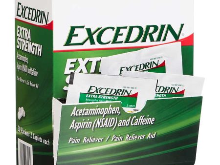 Excedrin Extra Strength Pain Reliever Caplaets, Dispenser Pack, 2 Caplets, 30 ct Cheap