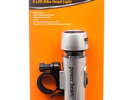 WHOLESALE KINGMAN 5 LED BICYCLE HEADLIGHT W  5 LED SOLD BY CASE For Sale