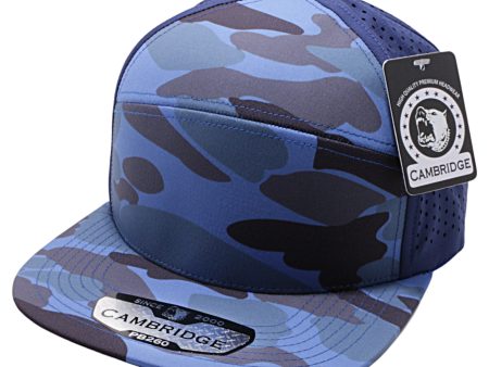 PB260 [ROYAL] SHINY CAMO CAMPER PERFORATED SNAPBACK HATS Supply