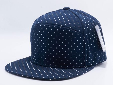 PB120 [NAVY WHITE] POLKADOT STRAPBACK HATS Fashion