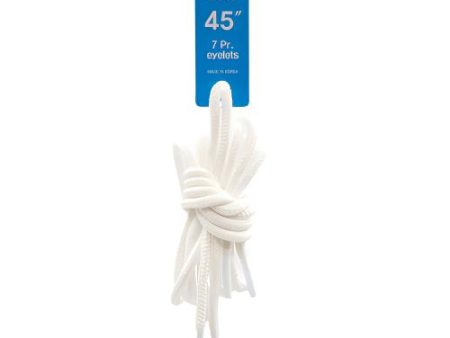 WHOLESALE SHOELACE ROUND WHITE 45 SOLD BY CASE on Sale