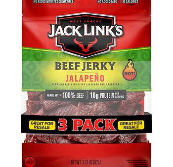 Jack Link s Beef Jerky Jalapeno, 3.25oz 3ct Hot on Sale