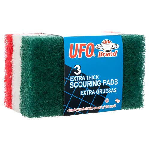 WHOLESALE UFO SCOURING PADS 3 PC EXTRA THICK ASSORTED COLOR SOLD BY CASE Online