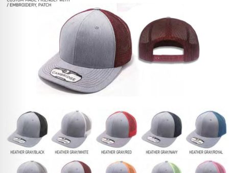 PB222H CAMBRIDGE TRUCKER HAT [HEATHER GREY WITH MULTI COLOR] Sale