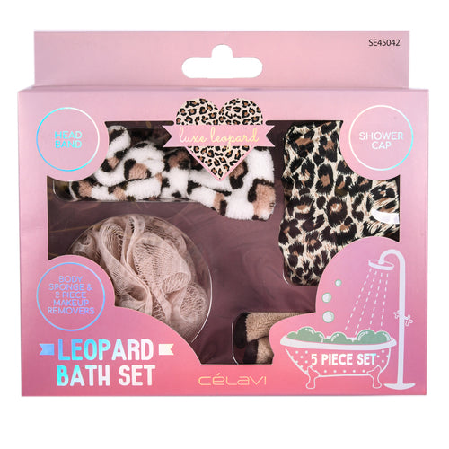 WHOLESALE CELAVI 5PC LEOPARD BATH SET SOLD BY CASE For Cheap