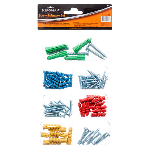 WHOLESALE KINGMAN SCREWS & ANKORS W ASSORTED SIZES IN DOUBLE SOLD BY CASE on Sale