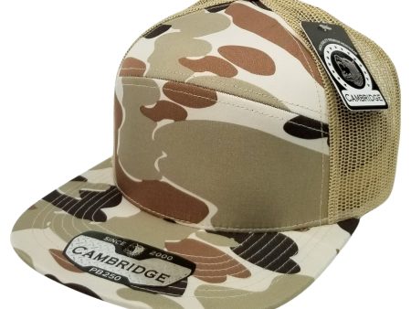 PB250 [BEIGE KHAKI] SHINY CAMO CAMPER MESH TRUCKER For Sale