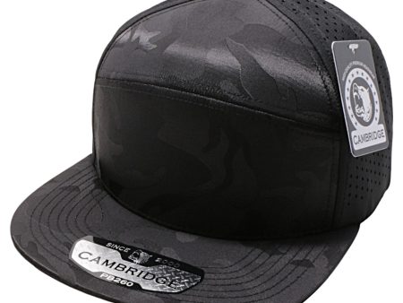 PB260 [BLACK] SHINY CAMO CAMPER PERFORATED SNAPBACK HATS Sale