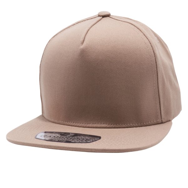 PB106 [KHAKI] 5 PANEL COTTON SNAPBACK HATS Sale