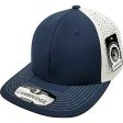 PB258 [NAVY L.GREY] PERFORATED SNAPBACK HATS For Sale