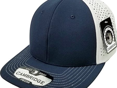 PB258 [NAVY L.GREY] PERFORATED SNAPBACK HATS For Sale