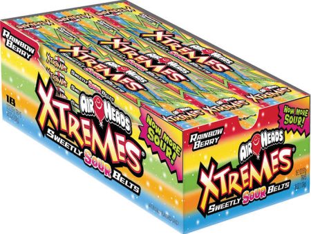 AirHeads Xtremes Sweetly Sour Belts, Rainbow Berry, 2oz 18ct For Cheap