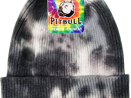 PB266 [BLACK] TIE DYE CUFFED KNIT BEANIE HATS Online Sale