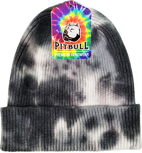 PB266 [BLACK] TIE DYE CUFFED KNIT BEANIE HATS Online Sale