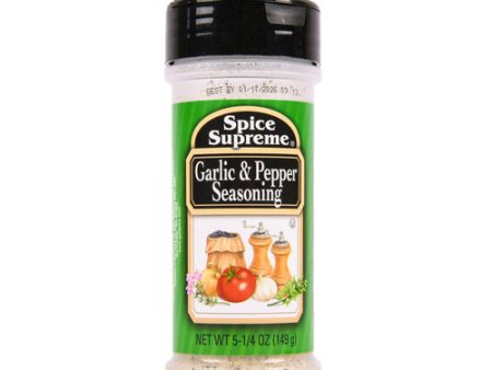 WHOLESALE SPICE SUPREME GARLIC & PEPPER SEASONING 12   5.25 OZ SOLD BY CASE Fashion