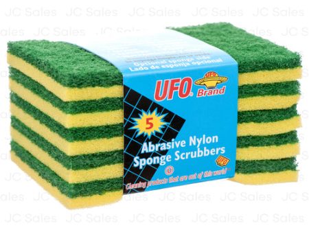 WHOLESALE UFO SPONGE SCRUBBER 5 PK SOLD BY CASE on Sale