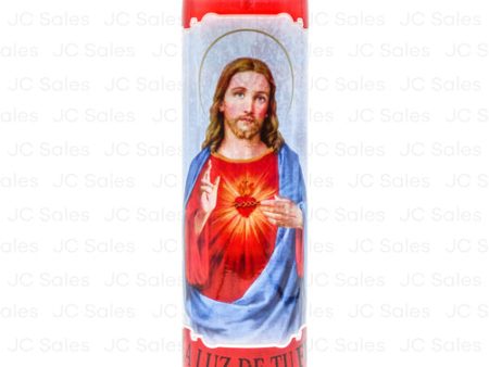 WHOLESALE VELADORA RELIGIOUS CANDLE SAGRADO CORAZON DE JESUS RED SOLD BY CASE Online now