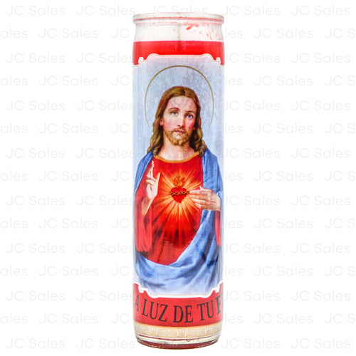 WHOLESALE VELADORA RELIGIOUS CANDLE SAGRADO CORAZON DE JESUS RED SOLD BY CASE Online now