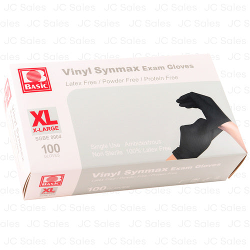 WHOLESALE MEDICAL GRADE SYNTHETIC VINYL GLOVES BLACK X-LARGE SOLD BY CASE Fashion