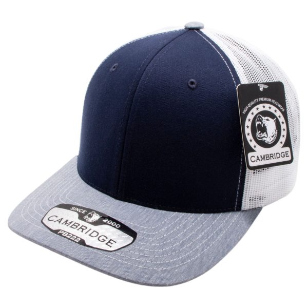 PB222T-Navy-White-H.Gray CAMBRIDGE TRUCKER HAT Fashion