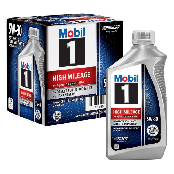 Mobil 1 5W-30 High Mileage Advanced Full Synthetic Motor Oil (6 pack, 1-quart bottles) Supply