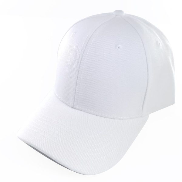 PB128 [WHITE] HOOK AND LOOP BACKSTRAP WITH ACRYLIC CURVED CAPS For Sale