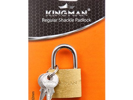 WHOLESALE KINGMAN BRASS PADLOCK 32MM W  IRON CORE SOLD BY CASE Cheap