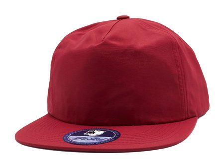 PB196 [BURGUNDY] UNSTRUCTURED 5 PANEL NYLON HATS Sale