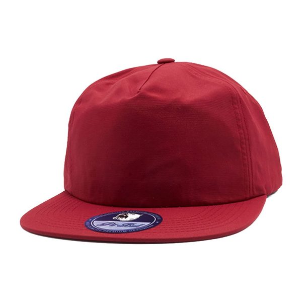 PB196 [BURGUNDY] UNSTRUCTURED 5 PANEL NYLON HATS Sale