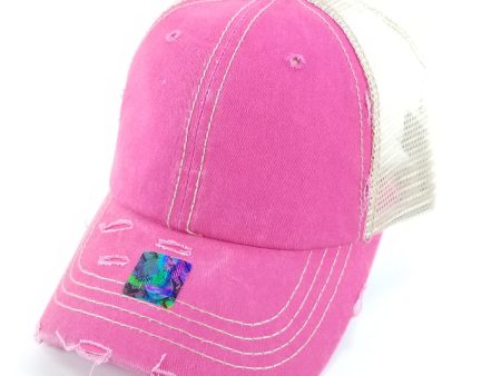 PB220 [H.PINK KHAKI] PIGMENT VINTAGE MESH TRUCKER HATS Fashion