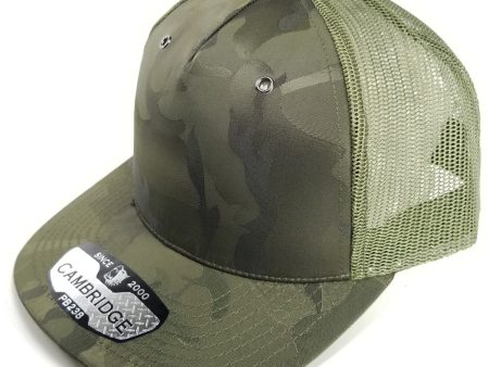 PB238 [OLIVE] CAMBRIDGE 5 PANEL SHINY CAMO TRUCKER Discount